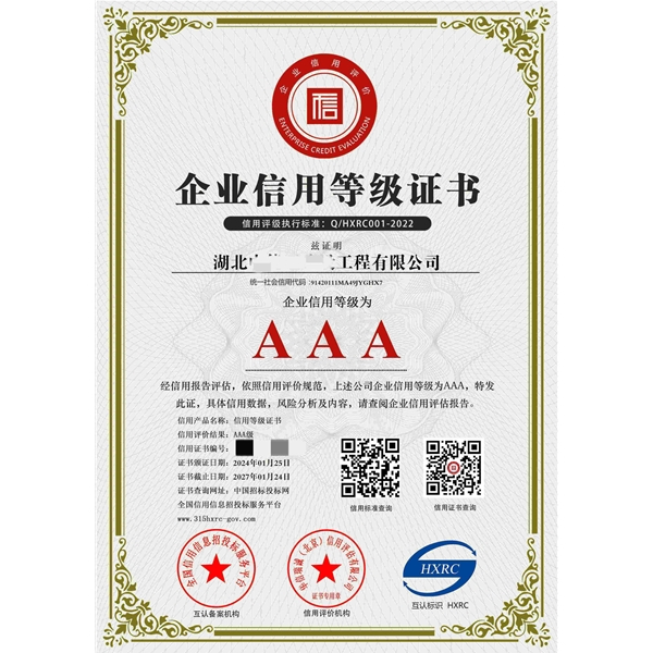 AAA信用等級證書（5）